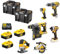 DeWalt DCK690P3T-GB 18V XR Cordless Brushless 6 Piece Power Tool Kit with 3 x 5.0Ah Batteries, Charger & TSTAK VI Tool Boxes