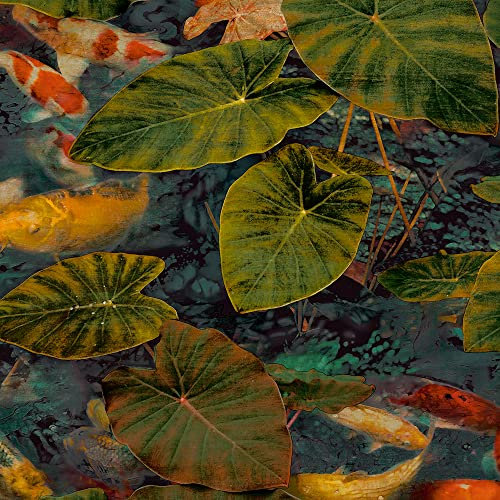Grandeco Tapete Koi Lily Pond grün & orange