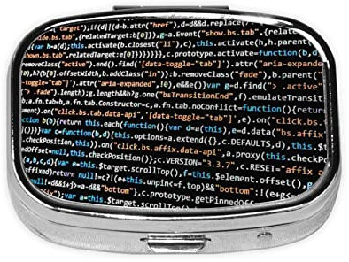 Programmer Programming Code Pill Box 2 Compartment Medicine Pill Case Portable Pill Organizer for Pocket Travel Medicine Tablet Vitamin Organizer