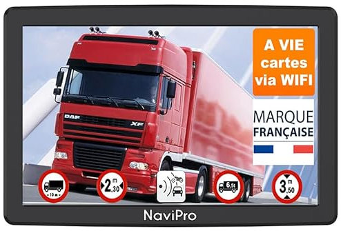 GPS Poids Lourd NaviPro DVR - 9 Pouces - GPS pour Camion Bus Voiture - Caméra de Route intégrée – Dashcam HD- Europe 48 Pays