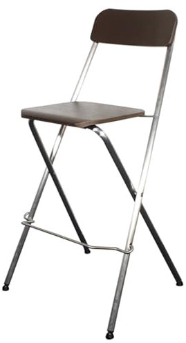 Klappbarer Barhocker für Drinnen/Außen, Tragbarer Hochstuhl für Erwachsene mit Rückenlehne und Fußbank, Sitzhocker für Küche, Haus, Garten, Büro (Size : Sitting Height 65cm (25.5inch))