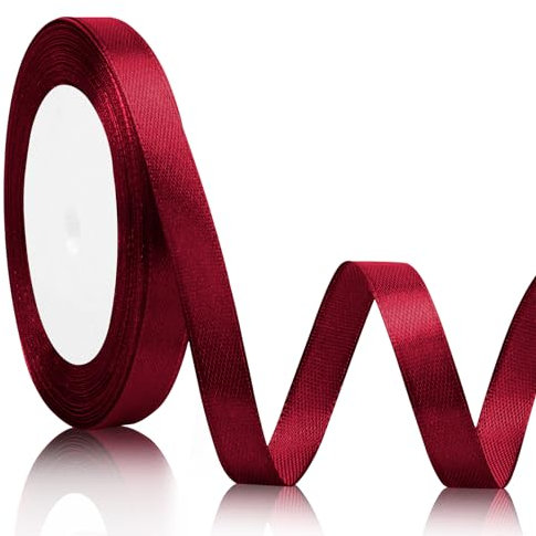 Nastro Rosso Raso 10mm*22m Per Laurea, Bomboniere, Regalo Pasqua, Nastrini Natalizi, Pacchi Regalo, Decorativi in Tessuto