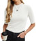 PrinStory Womens Cotton Tops Summer Short Sleeve Tshirts Women's Slim Fit Basic Tops White Crewneck Shirt (White, L)