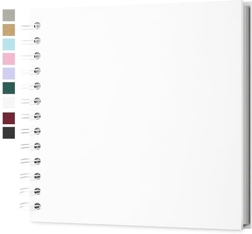 Fotoalbum zum Selbstgestalten - Scrapbook Fotobuch zum Einkleben, DIY Geschenkset für Baby, Familie, Jahrestag, Geburtstag, Valentinstag und Hochzeit Weiß