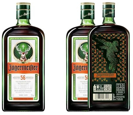 Jägermeister 70cl & Club Collection #1 DAB MOVE - Liquore a base di 56 Botaniche - 1 bottiglia stadard e 1 bottiglia in Limited Edition. Da servire ghiacciato. 35% Vol