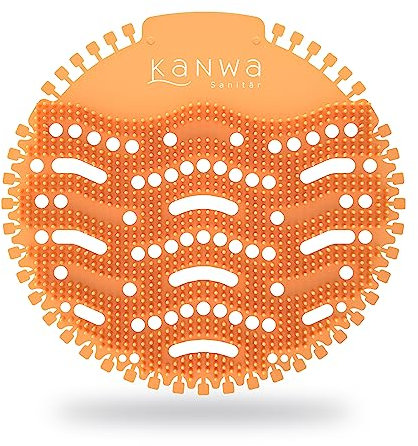 KANWA® Urinal-Sieb 90 Stück mit frischem Duft von Orange Tangerine - Spritzschutz mit Urinkontrolle für alle gängigen Urinal, Pissoir und Badezimmer
