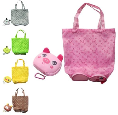 Norsenvia 5 Stücke Cartoon Einkaufstasche Strandtasche Kinder Geschenktasche Faltbare Wiederverwendbare Wasserdicht Einkaufsbeutel Tragetasche