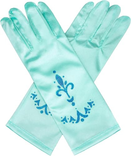 LUYANFX Prinzessin Kostüme Zubehör - Dress up Accessoires Handschuhe für Mädchen, Weiß und Blau für Geburtstag, Karneval und Fasching