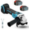 18V Brushless Angle Grinder, 125MM (5 inch) Cordless Angle Grinders with 2 × 5500mAh Batteries, 7500r/min, Variable Speed Angle Grinder, Replacement for Makita DGA452Z