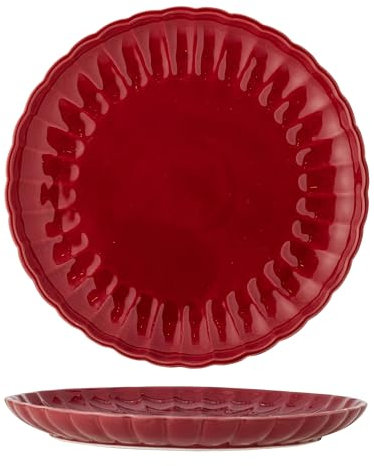 Bloomingville Latina Teller D27xH2 – Steingut Speiseteller – Hochwertiger Keramikteller für den täglichen Gebrauch & besondere Anlässe – Spülmaschinen- & Mikrowellengeeigne (Rot)