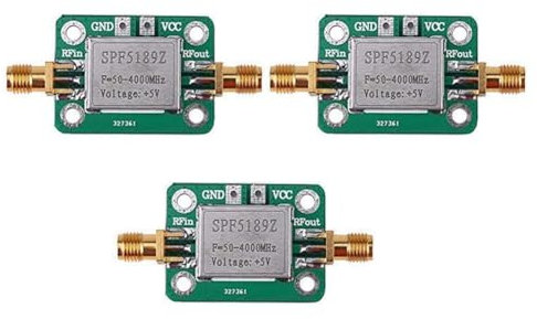 Pyugxab 3X Amplificador de RF, Lna de Bajo Ruido de 50 A 4000Mhz Spf5189Z Amplificador de RF para Amplificar La Señal de Radio FM Hf VHF UHF