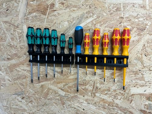 C3E 2x Schraubendreher Wandhalterung Schraubenzieher Werkzeug Halter Wandmontage Werkzeugwand