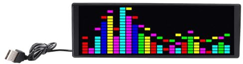 Xiuganpo Audio Spectrum Analyzer, 16x24RGB -Rhythmus -Abhol -Umgebungslicht 12 Dynamische und 7 Farbauswirkungen Musikspektrum -Audio -Indikator -Rhythmusanalysator, 84 Display