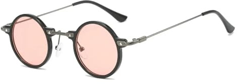 TNDVIC Petites lunettes de soleil rondes pour femmes, verres transparents océan, verres UV400, style punk pour hommes