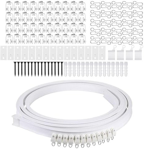 Arroopu Vorhang-Deckenschiene – flexible Vorhangschiene für Raumtrennung, biegbare Halterung, Raumteiler-Zubehör für Wohnmobil, Zuhause, Schlafzimmer, Badezimmer