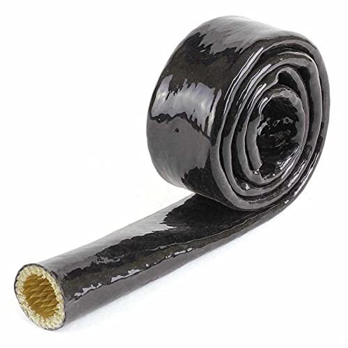 ZACUNXY Kabelschlauch,kabelschutzschlauch Dia Black Hochtemperaturbeständige Feuerhemmende Rohr Verdickung Isolier-Silikon-Fiberglas-Fiberglas-Röhrchen(50mm)