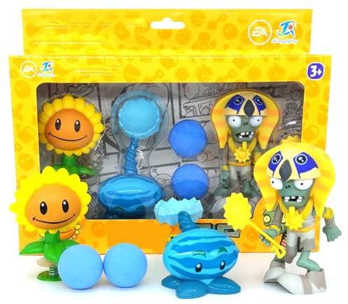 Zombies Peluche,Guisantes Sagitario Dios del Sol Zombie Juguetes Set,Planta Guerra Zombies Juguetes que se pueden disparar,Niños Regalos Cumpleaños Fiesta Decoración Figuras Juguetes para Niños 3