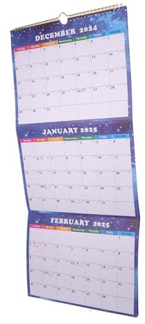 HOMSFOU Faltbarer Wandkalender 2025 Dreimonatswandkalender Mit Großer Schreibfläche Vertikaler Hängeplaner Für Büro Und Zuhause
