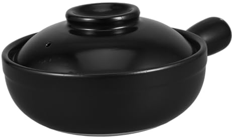 Hemobllo Chinese Clay Pot with Lid 600ml Clay Casserole for Stewing, Traditional Design, High Temperature Resistant, for Family Gatherings and Home Cooking