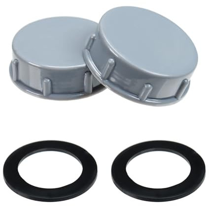 DBOO 45mm Kitchen Sink Waste Pipe Blanking Cap - Female Thread with Rubber Seal, Leakproof Design for Washing Machine & Garden Hose, PVC Plumbing Fittings - Sealing Joints & Pipe Ends(2 Pack)