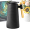 Stainless Steel Large - Thermal Coffee Carafe Jug | Black 1000ml Glass Lined Coffee Pitcher | Water Pitcher, Tea Jug, Beverage Dispenser For Travel, Camping, Restaurant, Home And Offices Use