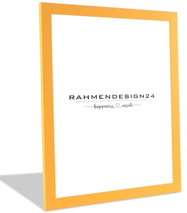 Rahmendesign24 Bilderrahmen Puzzlerahmen | Gelb 60x80cm (PUZZLEFORMAT) | Moderner Fotorahmen für Fotos, Poster, Puzzle & Urkunden | Galerierahmen Wechselrahmen Deko Wandrahmen Tischrahmen