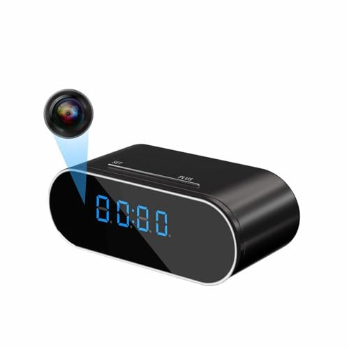 DateNexa 1080P WiFi Mini Camara Espia Oculta Camara Vigilancia WiFi Interior Reloj Camaras Vigilancia Sin Cables Camara Seguridad Camara VisióN Nocturna De 140 Ángulos DeteccióN Movimiento (Black)