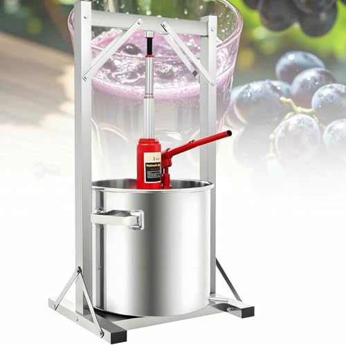 Hydropress manuel en acier inoxydable pour fabrication de vin, cidre et jus