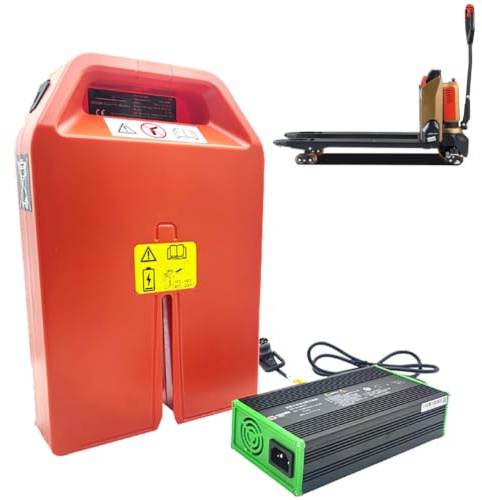JHKJ Batteria per transpallet Elettrico da 24V 20Ah/36Ah e Batteria LiFePO4 per Carrello elevatore da 48V 20Ah con Maniglia e BMS Intelligente per Le Serie CBD15J-LI-S/CBD15-E1C1L.