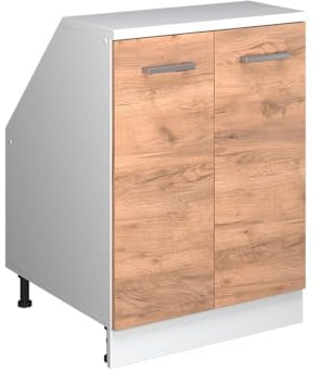 Vicco Küchenschrank für Dachschrägen R-Line, Goldkraft Eiche, 60 cm