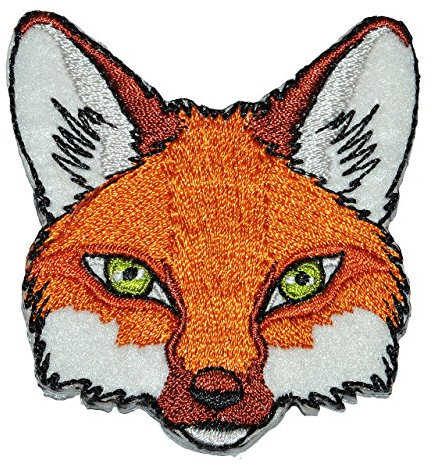 Bügelbild - Fuchs - 6 cm * 6,2 cm - Aufnäher Applikation - Flicken gestickt - Füchse Waldtier orange Waldtiere Reinecke Tier Tiere Rotfuchs