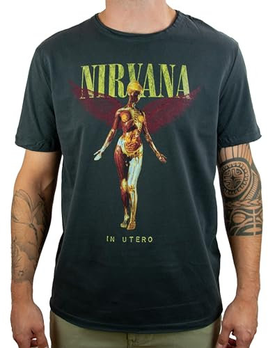 Amplified Herren Nirvana-in Utero Farbe T-Shirt Gr. M, Grau (Charcoal Cc)