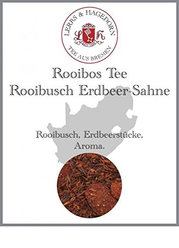 Lerbs & Hagedorn, Rooibos Tee RooibuschGeschmack: Erdbeer Sahne | 1kg (Ca. 81 Liter) Erdbeerstücke