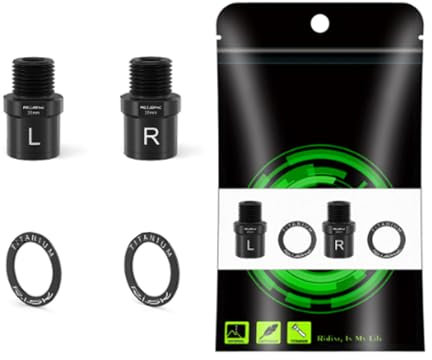 1 Paar Fahrradpedalverlängerungen, verlängerter Pedal-Abstandshalter mit Unterlegscheibe, verlängerte 16/20 mm Titanlegierung, Fußpedalverlängerungen für 9/16 Zoll Gewindepedale Fahrrad SPD MT MTB BM