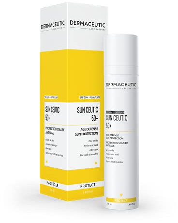 Dermaceutic Sun Ceutic 50+ - Anti-Aging Sonnenschutz und Sonnencreme mit UV-Filter LSF 50 - Gesichtspflege mit Hyaluronsäure, Aloe Vera - Stammzellenstimulator - 50ml