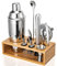 Mixology Ensemble Shaker à Cocktail 10 pièces avec Support en Bambou élégant : Shaker Matini, cuillère à mélanger, Pilon, doseur pour Bar