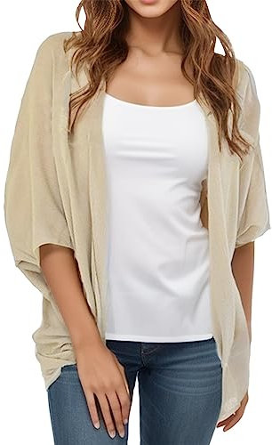 Ponchetto Donna Argento Cipria Coprispalle Cerimonia Sposa Spolverino Estivo Aperto Cardigan Leggero Blu Giacca Estiva Bolero Elegante Mezza Manica