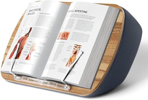 Sitzsack Buchständer, Bequemer Kissen-Buchhalter Leseständer für Sofa, Bett, Schreibtisch, Freihändig, Geschenk für Bücherliebhaber, kompatibel mit Laptop und Tablet (Grau)