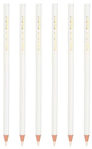 PATIKIL White Colored Pencils Set,6 Pcs Oil Color Pencils Wooden Coloring Drawing Pencil for Artists Art Painting