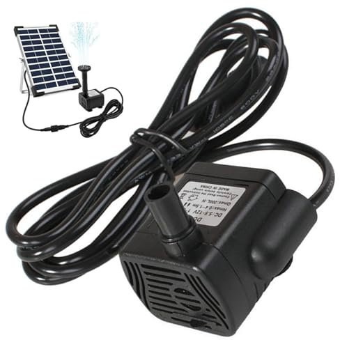 Bombas solares de estanque, bombas de agua solares, Bombas de fuente solar de 22V-24V 3W 3W, bombas de características de agua impermeables silenciosas de 300/h, distancia de pulverización de 4.9 pie