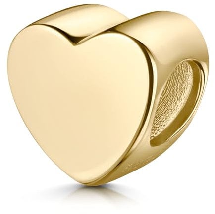 MATERIA Herz Bead Anhänger 585 Gelbgold - Charms für Armband #796