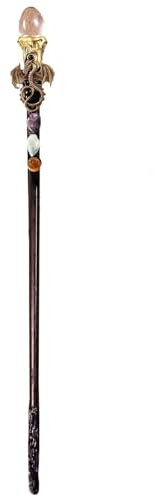 Rqrdww Amethyst Crystal Wand, Handcrafted Fairy Wand, Magic Accessories For Adults, Natural Crystal Wand, Role-Playing Games Wand, Amethyst, Fantasy Crystal Wand, Decorative Fairy Wand, Spiritual