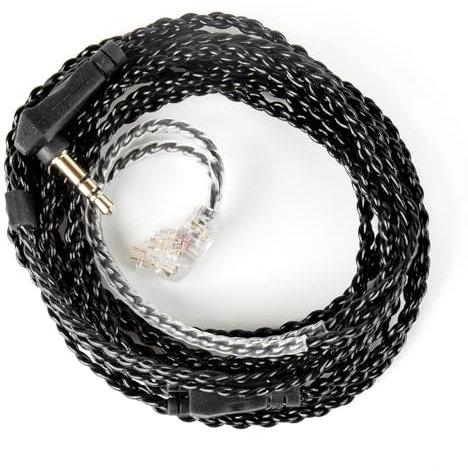 KZ ZSN PRO Earphone Upgraded Cable, 2M Long IEM Cable 4N OFC Braided Twisted Replacement Headphone Wire QDC-Pins for KZ ZS10 PRO/ZSN PRO X/EDX PRO/Castor/ZS12 PRO X Earbuds (QDC 3.5MM, without Mic)
