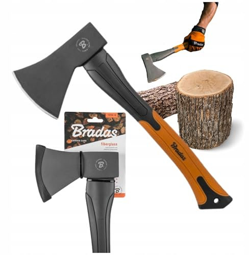 Bradas GARDEN CARE - Universale Axt - äxte - Beil aus gehärtetem Stahl & Fiberglas - Perfekt für Holzspalten & Gartenarbeit - Garten – KT-SF1100 – 1000g