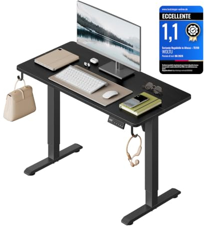 WOLTU Escritorio Elevable Eléctrico, 100 x 48 cm, Negro