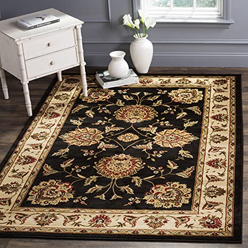 SAFAVIEH Lyndhurst Collection Area Rug - 5'3 x 7'6, Black & Ivory, Traditional Oriental Design, Non-Shedding & Easy Care, Ideal for High Traffic Areas in Living Room, Bedroom (LNH555-9012)