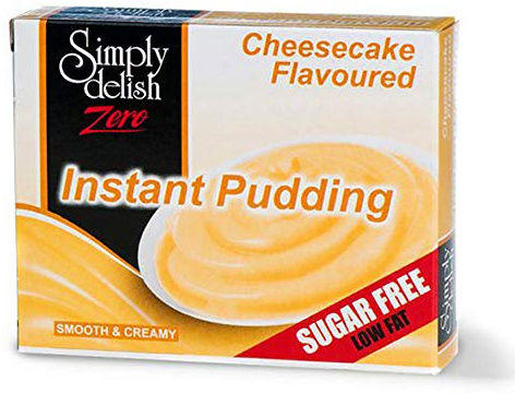 Simply Delish, Sugar Free Instant Pudding - Gluten Free, Vegan Sweet, Cheesecake Flavour - Pack of 6, Low Fat Pudding