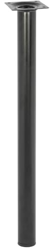 WAGNER Möbelbein/Tischbein/Möbelfuß Classic Retro - Ø 30 x 400 mm, integrierte Anschraubplatte 60 x 60 mm, Innengewinde Ø 10 mm, Stahl pulverbeschichtet schwarz - 12104001