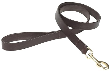 Shires Flat Leather Dog Lead Medium Brown