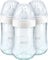 NUK Glasfläschchen aus Naturglas, 240 ml, 0-6 Monate, Anti-Kolisch, BPA-frei, Silikon, 3 Stück (1er Pack)